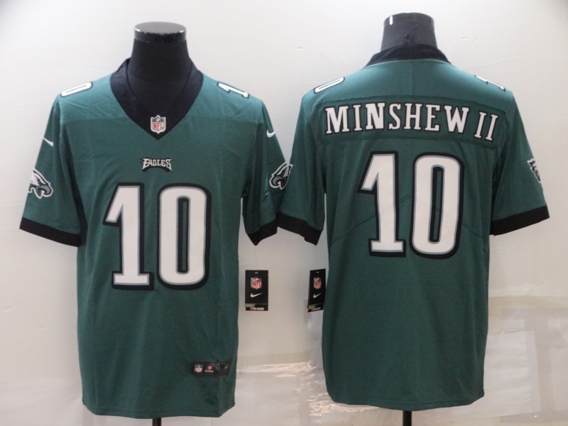 Men's Philadelphia Eagles Gardner Minshew II #10 Green Jersey